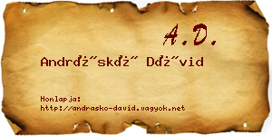Andráskó Dávid névjegykártya