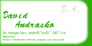 david andrasko business card